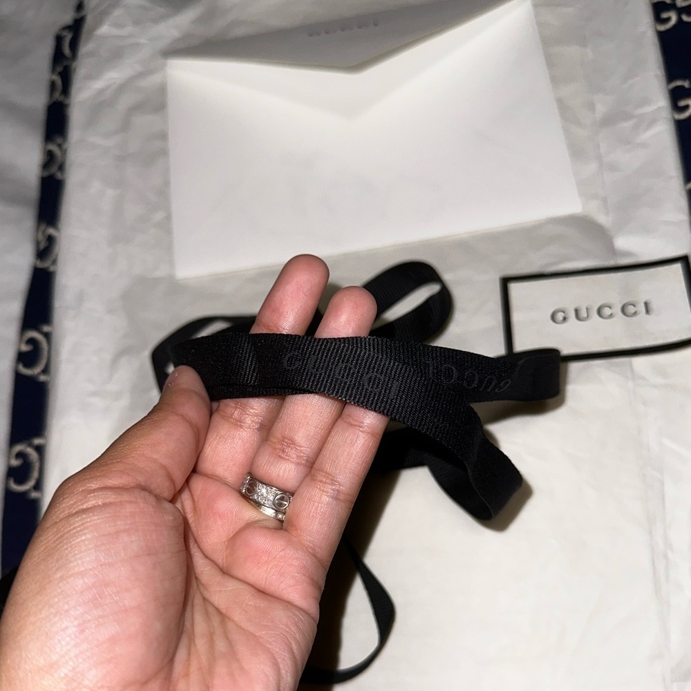 GUCCI Men's Navy GG Pattern Polo / worn once comes with everything - Picture 7 of 7